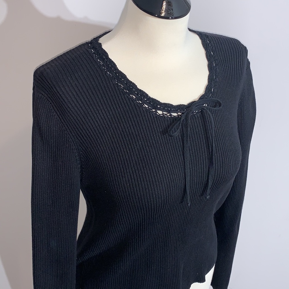 Ralph Lauren black ribbed blouse